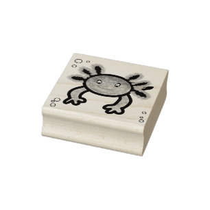 Axolotl Wood Art Stamp Rubberstempel
