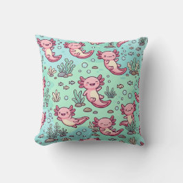 Axolotl Worpillow Pastelkleurig Patroon Kussen