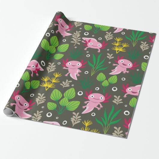 Axolotl Wrapping Paper Cadeaupapier (Uitgerold)