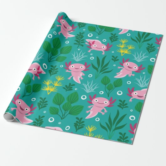 Axolotl Wrapping Paper Cadeaupapier (Uitgerold)