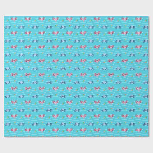 Axolotl Wrapping Paper Flat Sheet Set van 3 Cadeaupapier (Vlak)