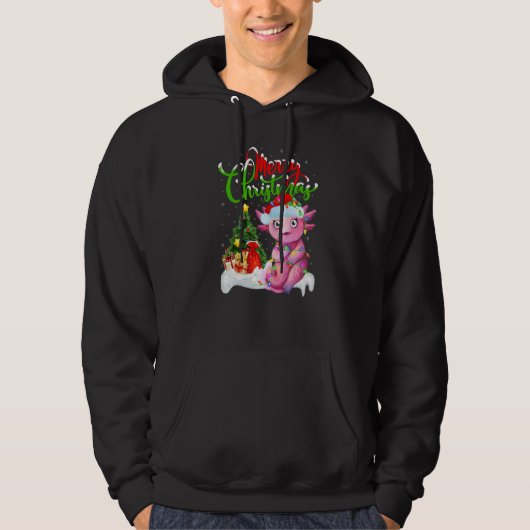 Axolotl  Xmas Decorations Santa Axolotl Christmas Hoodie (Voorkant)