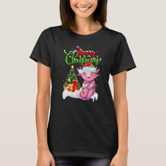 Axolotl  Xmas Decorations Santa Axolotl Christmas T-shirt