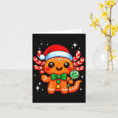 Axolotl Xmas Hat Santa Cute Funny Christmas Pajama Kaart (Gele Bloem)
