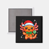 Axolotl Xmas Hat Santa Cute Funny Christmas Pajama Magneet (Voorkant / Achterkant)
