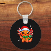 Axolotl Xmas Hat Santa Cute Funny Christmas Pajama Sleutelhanger (Voorkant)