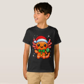 Axolotl Xmas Hat Santa Cute Funny Christmas Pajama T-shirt (Voorkant volledig)