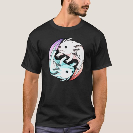 Axolotl Yin Yang Cute Mexican Walking Fish Boys G T-shirt (Voorkant)