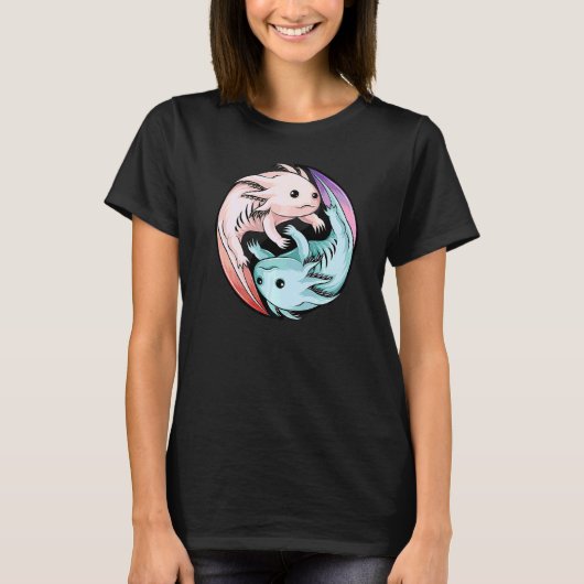 Axolotl Yin Yang Cute Mexican Walking Fish Kinder  T-shirt (Voorkant)
