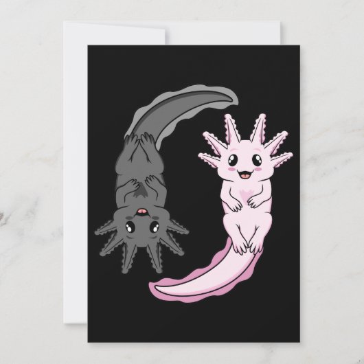 Axolotl Yin Yang Kawaii Animal Axolotls Lover Owne Kaart (Voorkant)