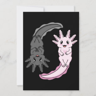 Axolotl Yin Yang Kawaii Animal Axolotls Lover Owne Kaart