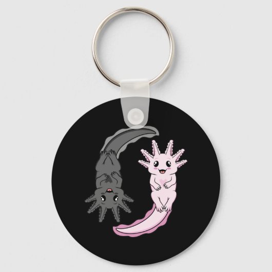 Axolotl Yin Yang Kawaii Animal Axolotls Lover Owne Sleutelhanger (Voorkant)