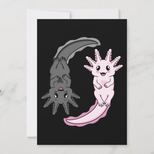 Axolotl Yin Yang Kawaii Dier Axolotls Liefhebber E Bedankkaart (Voorkant)