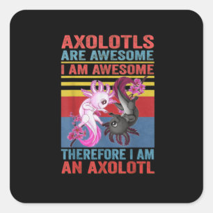 Axolotl Yin Yang Plush Pets Axolotylen zijn Geweld Vierkante Sticker