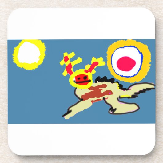Axolotl zomer  bier onderzetter (Voorkant)
