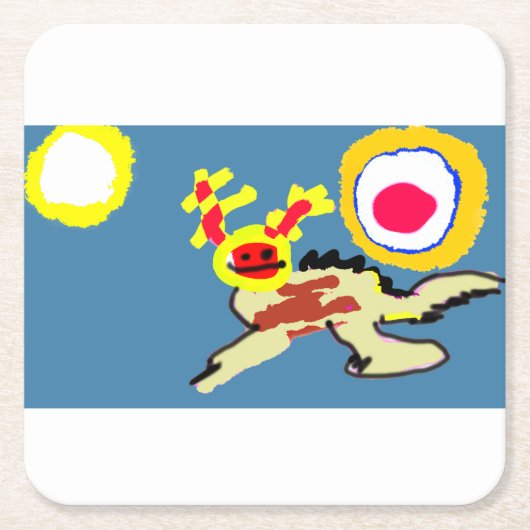 Axolotl zomer  kartonnen onderzetters (Voorkant)