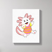 Axolotl zwemmen canvas afdruk (Voorkant)