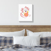 Axolotl zwemmen canvas afdruk (Insitu (Slaapkamer))
