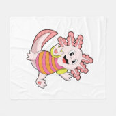 Axolotl zwemmen fleece deken (Voorkant (Horizontaal))