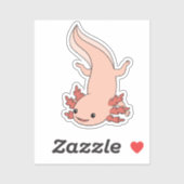 Axolotl zwemmen recht naar beneden Sticker (Vel)