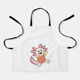 Axolotl zwemmen schort