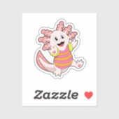 Axolotl zwemmen sticker (Vel)