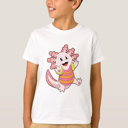 Axolotl zwemmen t-shirt (Voorkant)
