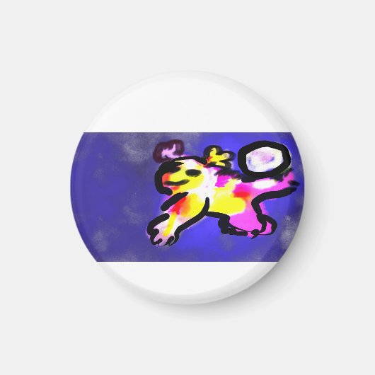 Axolotl zwemt leuk magneet (Voorkant)