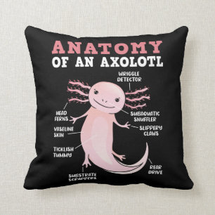 Axolotls anatomie van een Axolotl Kawaii Kussen