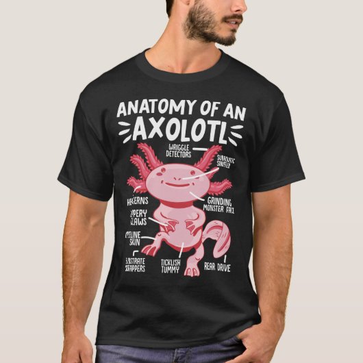 Axolotls anatomie van een Axolotl Kawaii T-shirt (Voorkant)