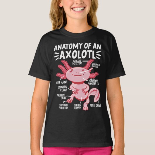 Axolotls Anatomy Of An Axolotl Kawaii T-shirt (Voorkant)