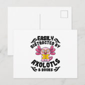 Axolotls en boeken | Leeshuisdieren Cute Axolotl G Briefkaart (Voorkant / Achterkant)