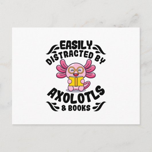 Axolotls en boeken | Leeshuisdieren Cute Axolotl G Briefkaart (Voorkant)