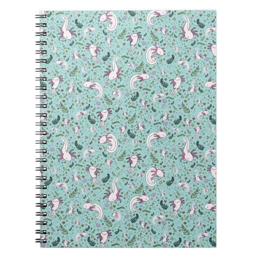 Axolotls in blauw notitieboek (Voorkant)