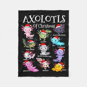 Axolotls Kerstman Hoed Kerstmis Pyjama Schattig Di Fleece Deken