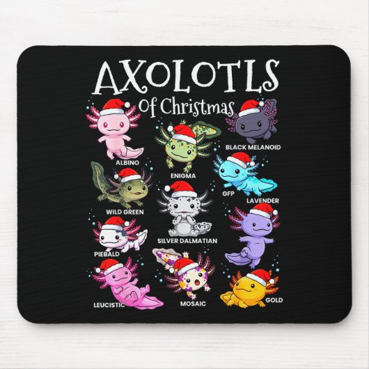 Axolotls Kerstman Hoed Kerstmis Pyjama Schattig Di Muismat (Voorkant)