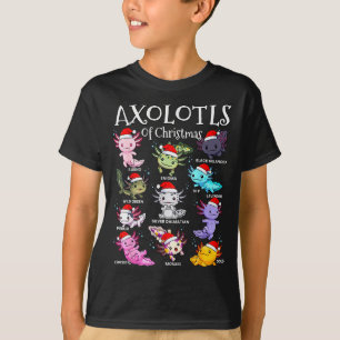Axolotls Kerstmuts Kerstmis Pyjama Schattig Dier A T-shirt