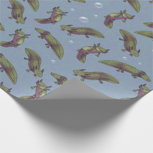 Axolotls! (lichte versie) cadeaupapier (Hoek)