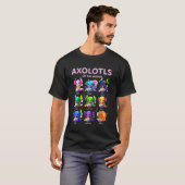 Axolotls of The World Funny Axolotl Kawaii Eating  T-shirt (Voorkant volledig)