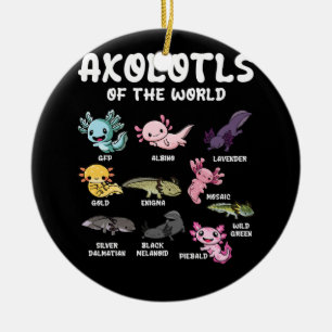 Axolotls of the World Schattigee Kawaii Axolotl lo Keramisch Ornament