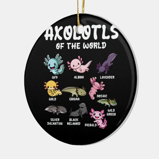 Axolotls of the World Schattigee Kawaii Axolotl lo Keramisch Ornament (Links)