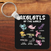 Axolotls of the World Schattigee Kawaii Axolotl lo Sleutelhanger (Voorkant)