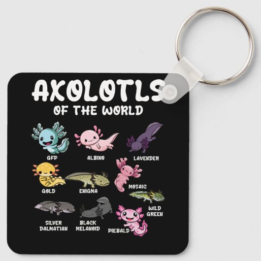 Axolotls of the World Schattigee Kawaii Axolotl lo Sleutelhanger (Achterkant)