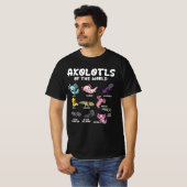 Axolotls of the World Schattigee Kawaii Axolotl lo T-shirt (Voorkant volledig)