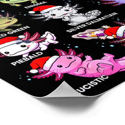 Axolotls Santa Hat Christmas Pajama Cute Animal Ax Poster (Hoek)