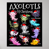 Axolotls Santa Hat Christmas Pajama Cute Animal Ax Poster (Voorkant)