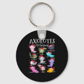 Axolotls Santa Hat Christmas Pajama Cute Animal Ax Sleutelhanger (Voorkant)