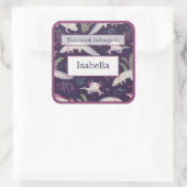 Axolotls Underwater Paars Bookplaat Vierkante Sticker (Tas)