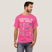 Axolotls van de Wereld Mexicaanse Salamander Chart T-shirt (Voorkant volledig)