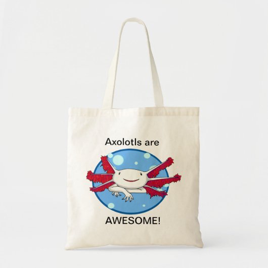 Axolotls zijn geweldige (witte) bellenzak tote bag (Voorkant)
